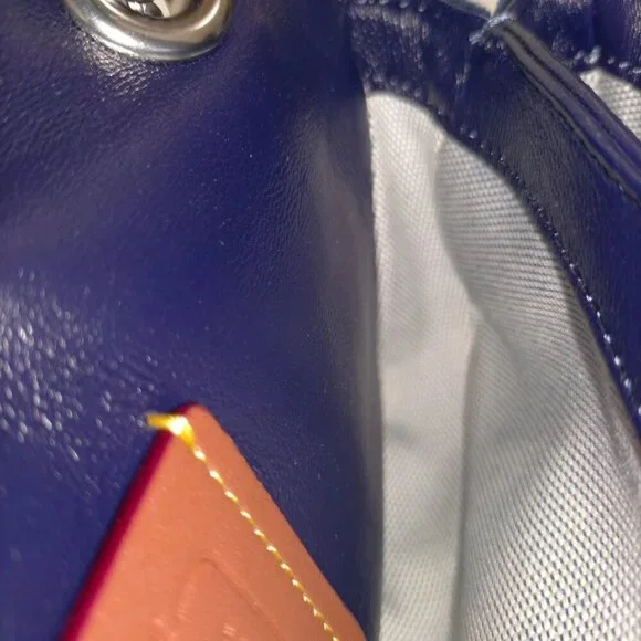 Coach Shoulder Bag Navy Blue Velvet 389-031525